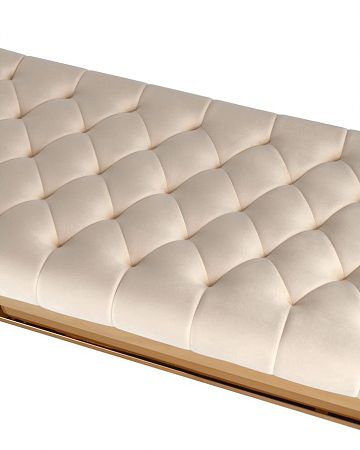 Банкетка-скамейка БРУКЛИН вельвет бежевый сталь золото Банкетка-скамейка БРУКЛИН вельвет бежевый сталь золото